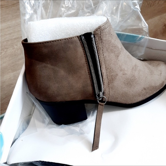 Ankle Boots Side Zip Two Tone #6 NEW - Picture 6 of 10